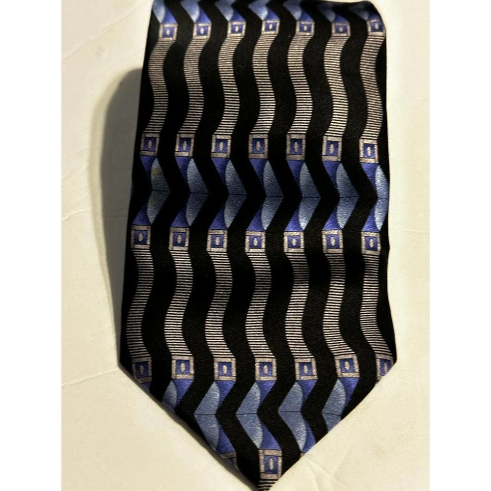COPY - Carlos Devenezia Black &  Blue Hand Made 100% Silk Neck Tie 60"x3 1/2"